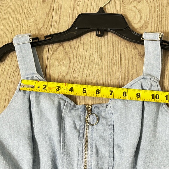 IRIS Basic Womens Denim Jumpsuit Blue Size M Belted Casual One Piece - Picture 12 of 16